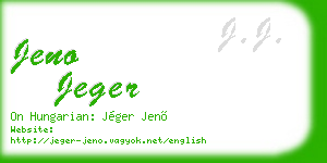 jeno jeger business card