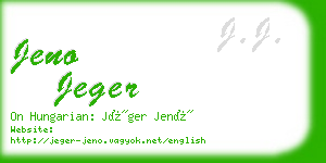 jeno jeger business card